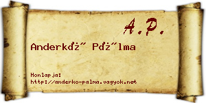 Anderkó Pálma névjegykártya